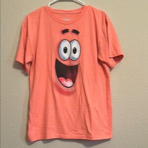 Universal Pink Patrick Cartoon Face Short Sleeve Tee